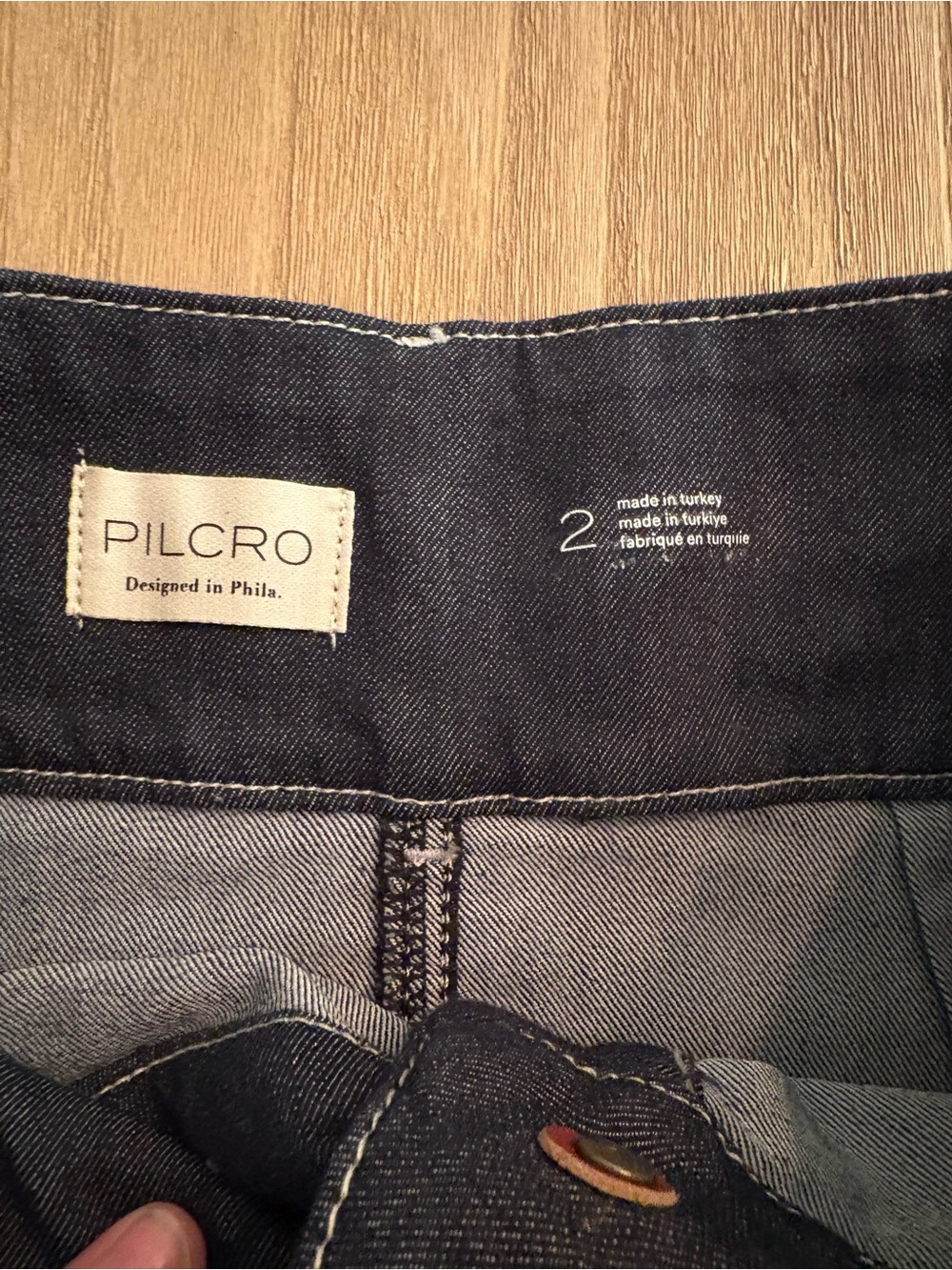 NWT Anthropologie Pilcro Button Front Denim Mini Skirt Size 2 Dark Medium Denim - Picture 10 of 15